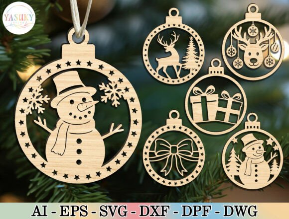Download Christmas Wooden Ornament SVG Bundle - Premium Resources